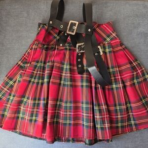 Jawbreaker Tartan Plaid Suspender Skirt Punk Gothic Alt Cosplay Size M
